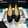 Replica Chanel Classic Lambskin and Grossgrain Cap Toe Ballerinas G02819 Black