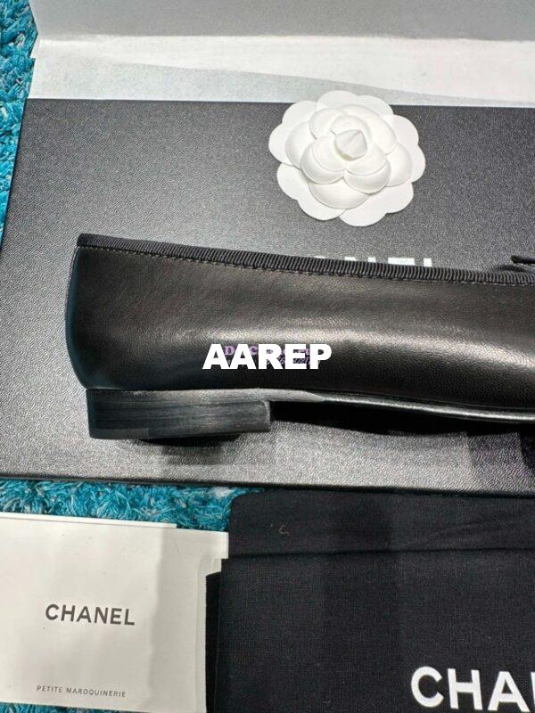 Replica Chanel Classic Lambskin and Patent Cap Toe Ballerinas G02819 Black 8