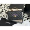 Replica Chanel Top Handle Wallet With Chain Lambskin AP3381 Black 2