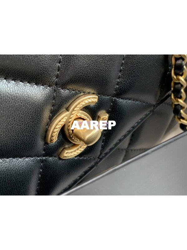 Replica Chanel Flap With Chain Top Handle Bag Lambskin AS4232 Black 7