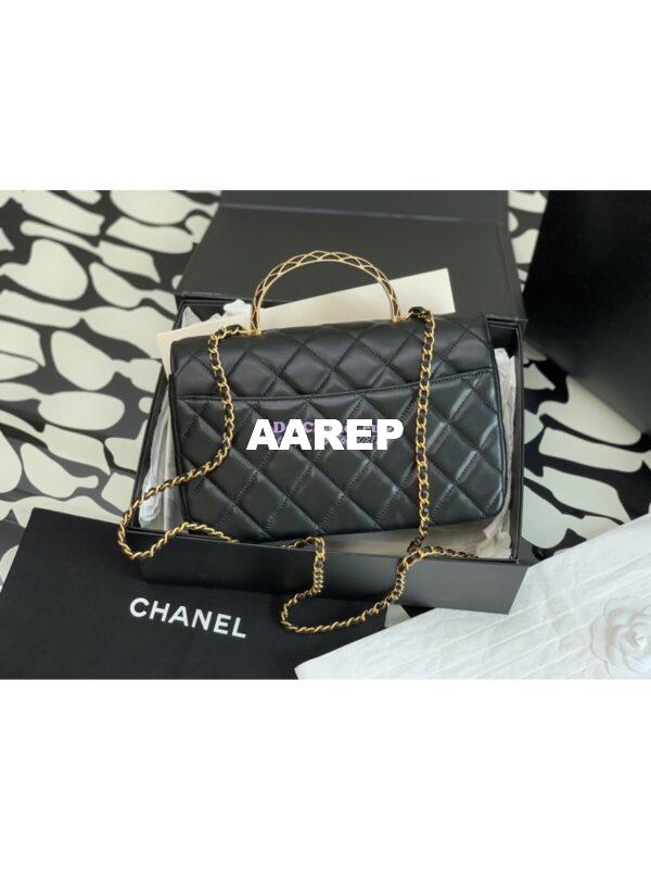 Replica Chanel Flap With Chain Top Handle Bag Lambskin AS4232 Black 10