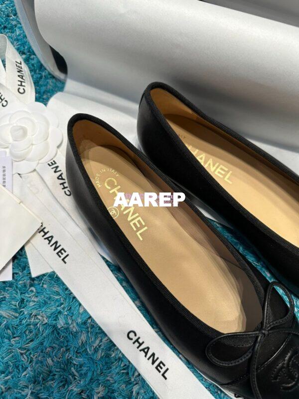 Replica Chanel Classic Lambskin Cap Toe Ballerinas G02819 Black 5