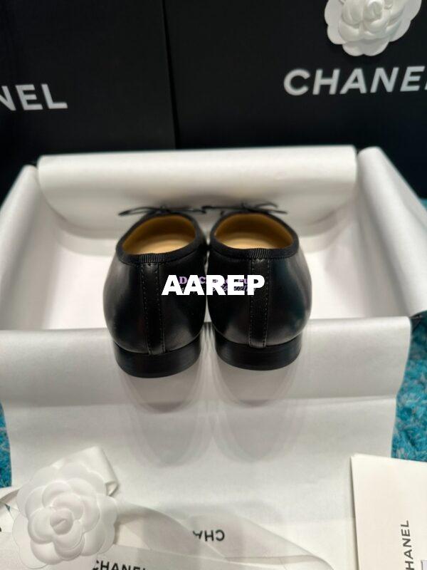 Replica Chanel Classic Lambskin Cap Toe Ballerinas G02819 Black 7