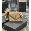 Replica YSL Saint Laurent Envelope Medium Bag In Mix Matelassé Suede Calf 600185 Black 2