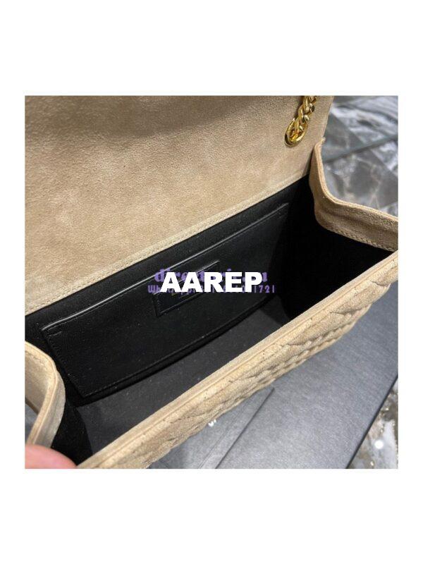 Replica YSL Saint Laurent Envelope Medium Bag In Mix Matelassé Suede Calf 600185 Beige 10