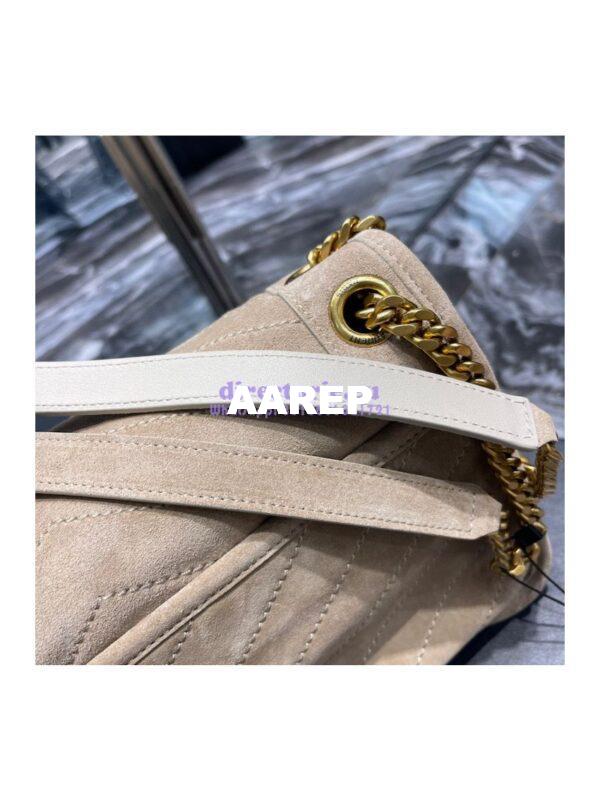 Replica YSL Saint Laurent Niki Medium In Quilted Suede And Smooth Leather 6331581 Beige 8