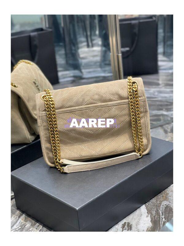 Replica YSL Saint Laurent Niki Medium In Quilted Suede And Smooth Leather 6331581 Beige 9