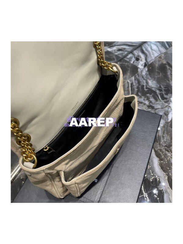 Replica YSL Saint Laurent Niki Medium In Quilted Suede And Smooth Leather 6331581 Beige 11