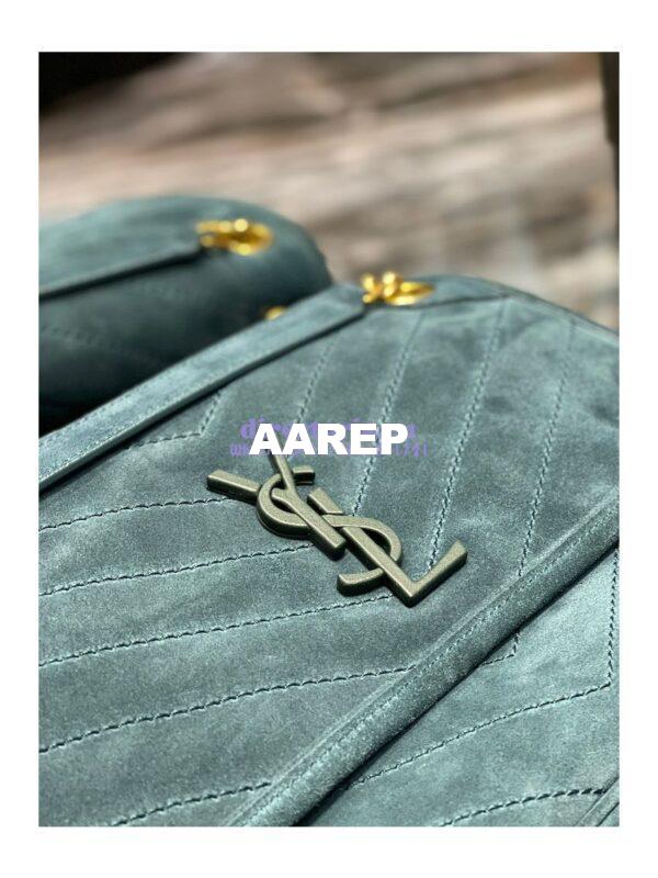 Replica YSL Saint Laurent Niki Medium In Quilted Suede And Smooth Leather 6331581 Dark Green 8