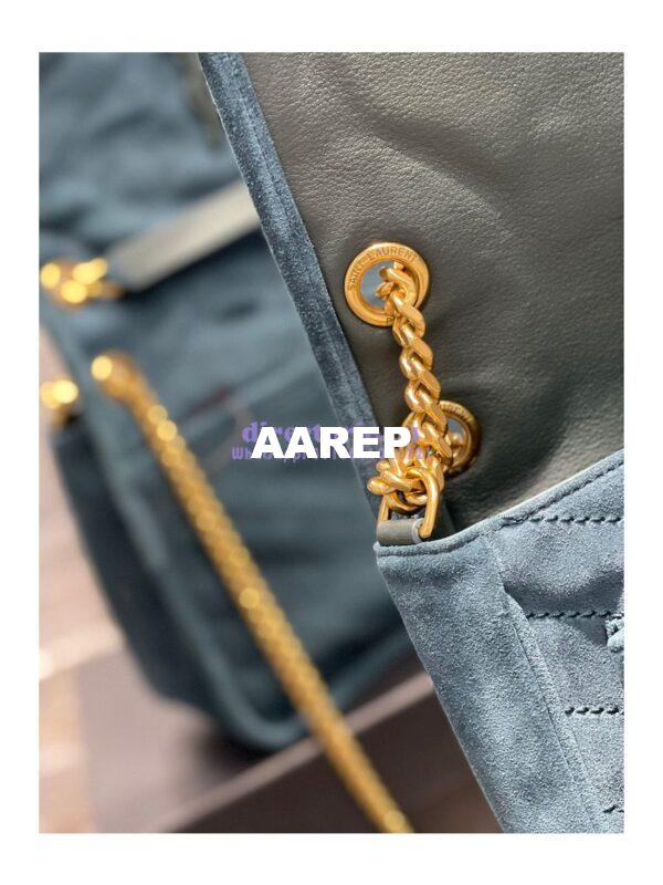 Replica YSL Saint Laurent Niki Medium In Quilted Suede And Smooth Leather 6331581 Dark Green 9