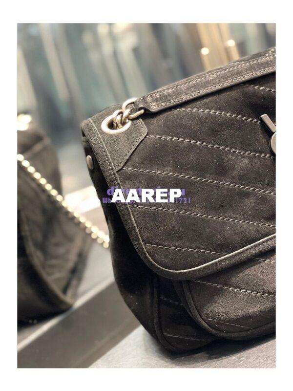 Replica YSL Saint Laurent Niki Medium In Quilted Suede And Smooth Leather 6331581 Black 7