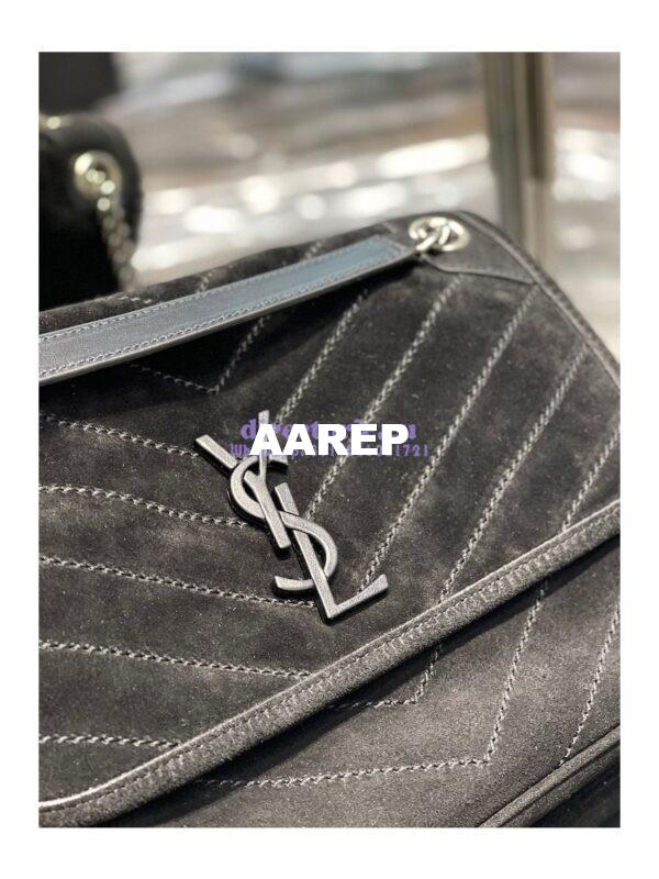 Replica YSL Saint Laurent Niki Medium In Quilted Suede And Smooth Leather 6331581 Black 8