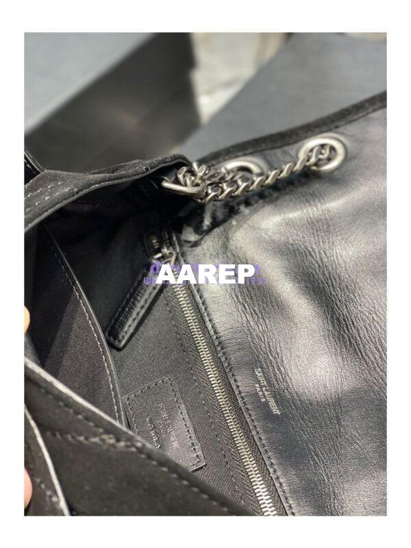 Replica YSL Saint Laurent Niki Medium In Quilted Suede And Smooth Leather 6331581 Black 9