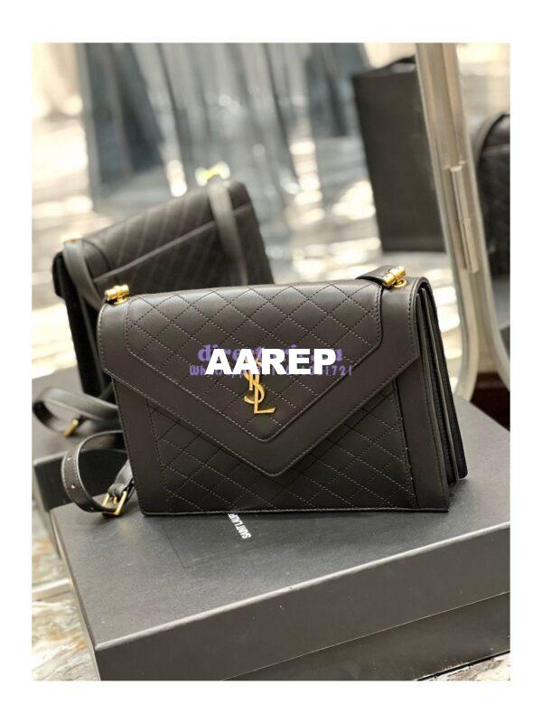 Replica YSL Saint Laurent Gaby Satchel In Quilted Lambskin 6688631 Black 4