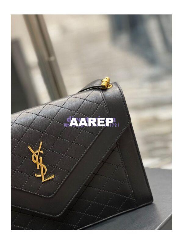Replica YSL Saint Laurent Gaby Satchel In Quilted Lambskin 6688631 Black 6