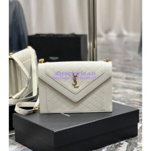 Replica YSL Saint Laurent Gaby Satchel In Quilted Lambskin 6688631 Blanc