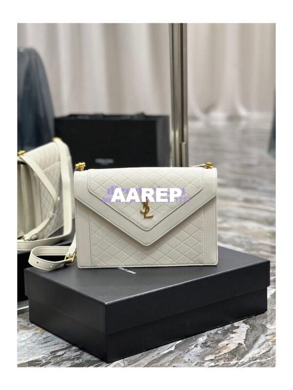 Replica YSL Saint Laurent Gaby Satchel In Quilted Lambskin 6688631 Blanc 3