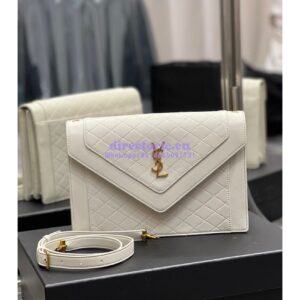 Replica YSL Saint Laurent Gaby Satchel In Quilted Lambskin 6688631 Blanc 2