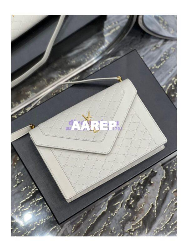 Replica YSL Saint Laurent Gaby Satchel In Quilted Lambskin 6688631 Blanc 5