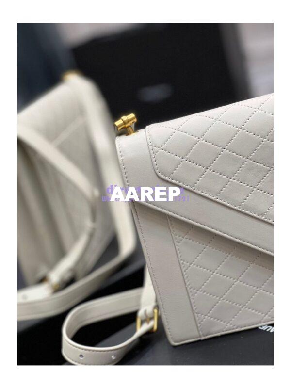 Replica YSL Saint Laurent Gaby Satchel In Quilted Lambskin 6688631 Blanc 6