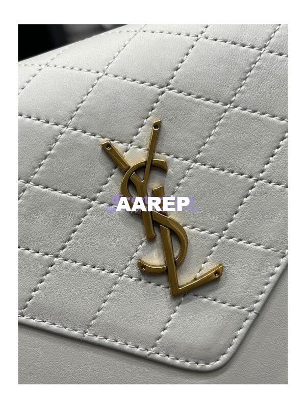 Replica YSL Saint Laurent Gaby Satchel In Quilted Lambskin 6688631 Blanc 8
