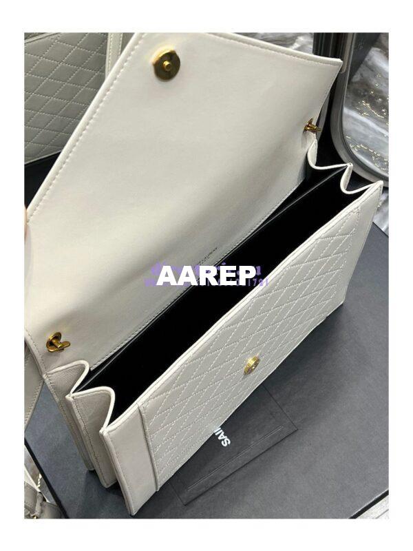 Replica YSL Saint Laurent Gaby Satchel In Quilted Lambskin 6688631 Blanc 11