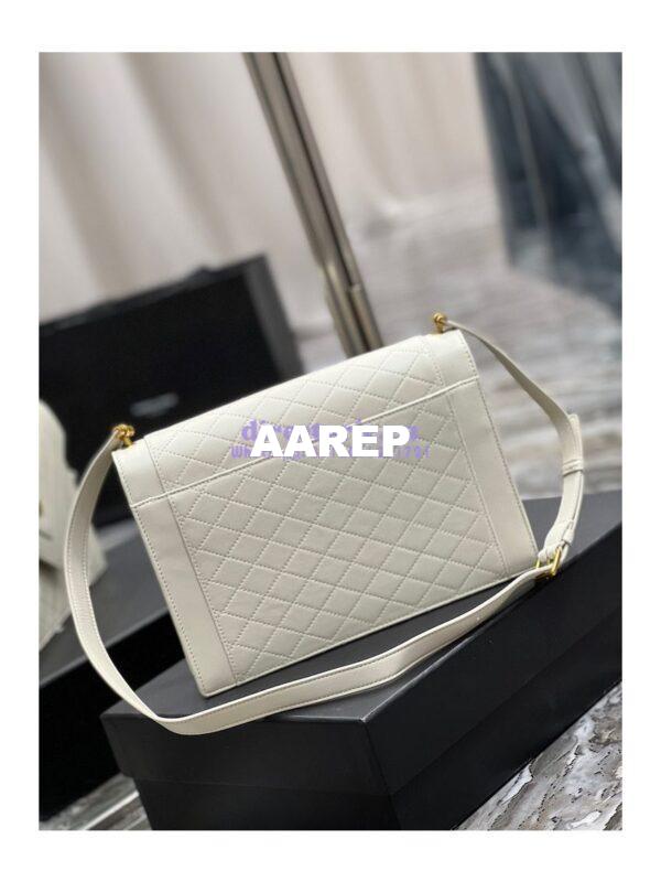 Replica YSL Saint Laurent Gaby Satchel In Quilted Lambskin 6688631 Blanc 14