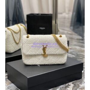 Replica YSL Saint Laurent Jamie Medium "Carré Rive Gauche" In Bouclé Tweed 634820 Off White