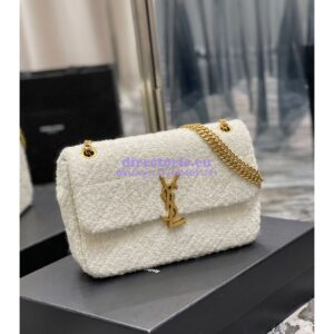 Replica YSL Saint Laurent Jamie Medium "Carré Rive Gauche" In Bouclé Tweed 634820 Off White 2