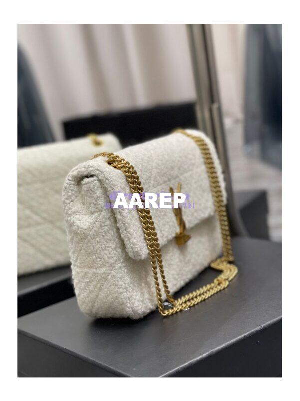 Replica YSL Saint Laurent Jamie Medium "Carré Rive Gauche" In Bouclé Tweed 634820 Off White 6