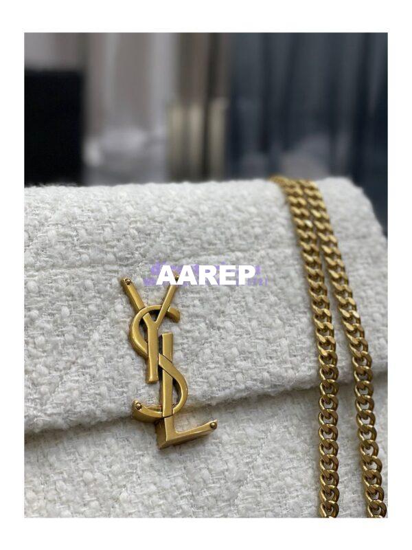 Replica YSL Saint Laurent Jamie Medium "Carré Rive Gauche" In Bouclé Tweed 634820 Off White 7