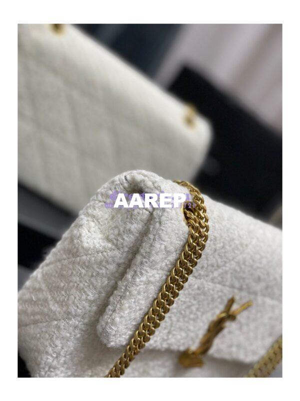 Replica YSL Saint Laurent Jamie Medium "Carré Rive Gauche" In Bouclé Tweed 634820 Off White 8