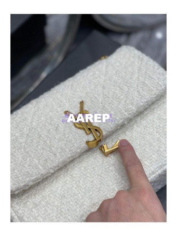 Replica YSL Saint Laurent Jamie Medium "Carré Rive Gauche" In Bouclé Tweed 634820 Off White 10