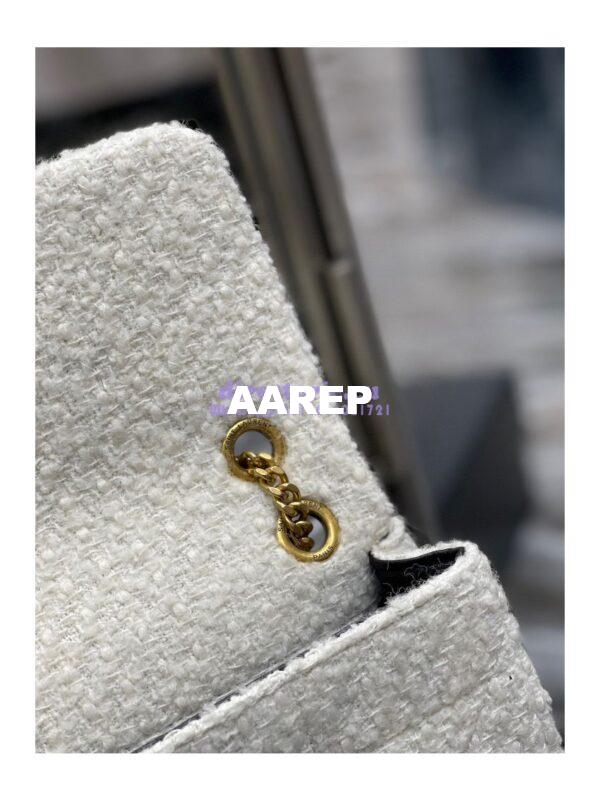 Replica YSL Saint Laurent Jamie Medium "Carré Rive Gauche" In Bouclé Tweed 634820 Off White 13