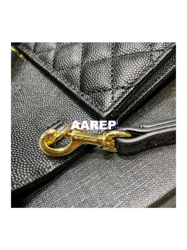 Replica YSL Saint Laurent Monogram Clutch in Quilted Grain De Poudre Embossed Leather 6176621 Black 6