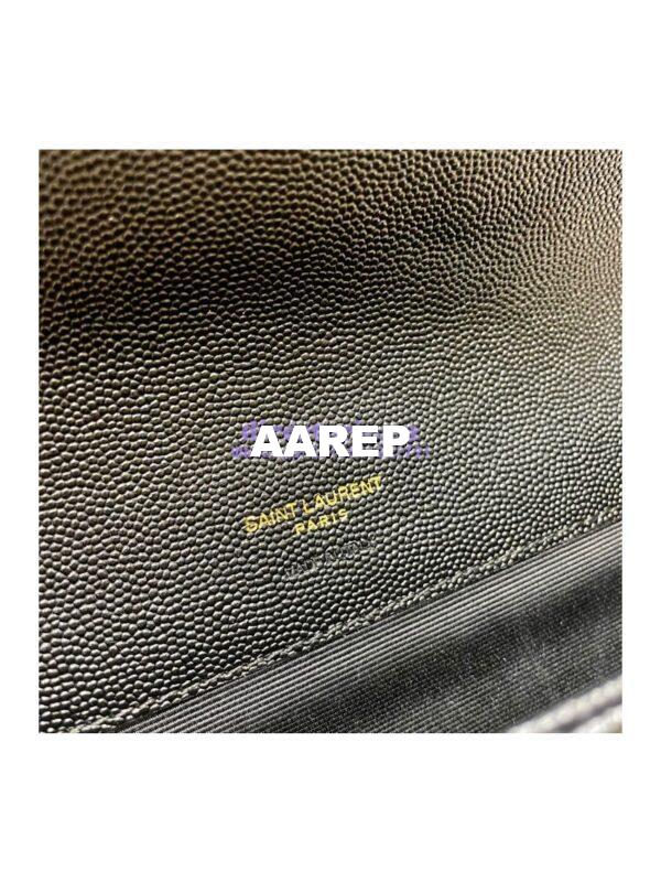 Replica YSL Saint Laurent Monogram Clutch in Quilted Grain De Poudre Embossed Leather 6176621 Black 9