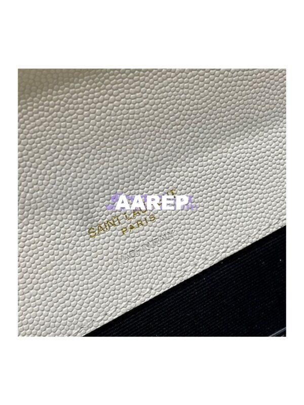 Replica YSL Saint Laurent Monogram Clutch in Quilted Grain De Poudre Embossed Leather 6176621 White 10