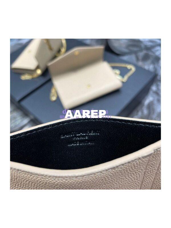 Replica YSL Saint Laurent Uptown Chain Wallet In Grain De Poudre Embossed Leather 6077881 Beige 9