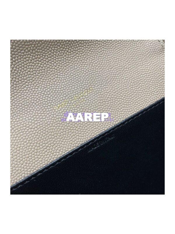 Replica YSL Saint Laurent Uptown Chain Wallet In Grain De Poudre Embossed Leather 6077881 Beige 10