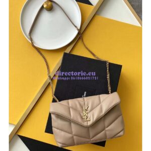 Replica Yves Saint Laurent YSL Loulou Puffer Toy Bag In Quilted Lambskin Dark Beige