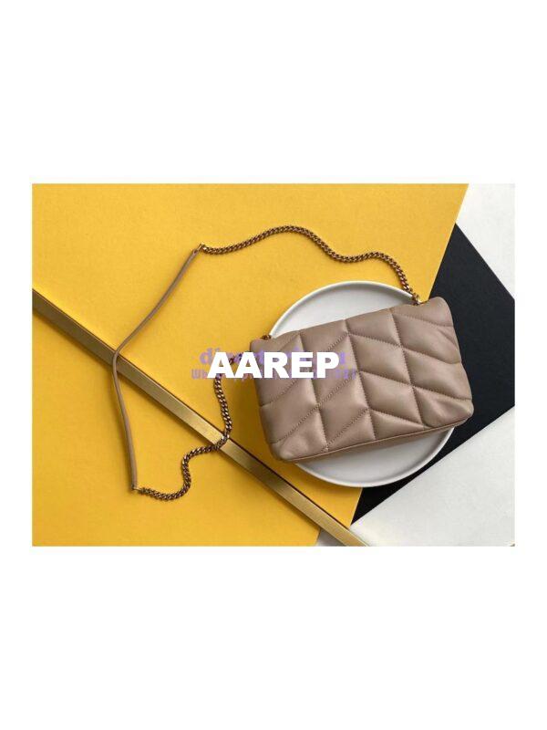Replica Yves Saint Laurent YSL Loulou Puffer Toy Bag In Quilted Lambskin Dark Beige 9