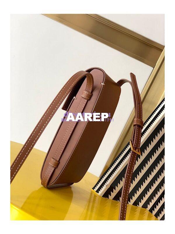 Replica YSL Saint Laurent Tuc Phone Pouch With Strap In Supple Calfskin 6677182 Brown 6