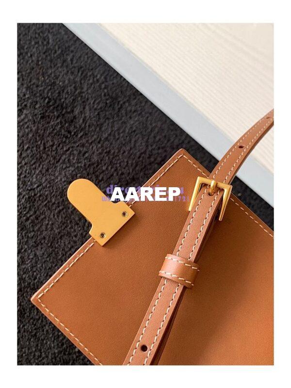Replica YSL Saint Laurent Tuc Phone Pouch With Strap In Supple Calfskin 6677182 Brown 11
