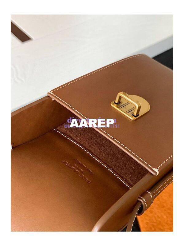 Replica YSL Saint Laurent Tuc Phone Pouch With Strap In Supple Calfskin 6677182 Brown 12