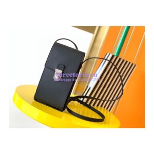 Replica YSL Saint Laurent Tuc Phone Pouch With Strap In Supple Calfskin 6677182 Black 2