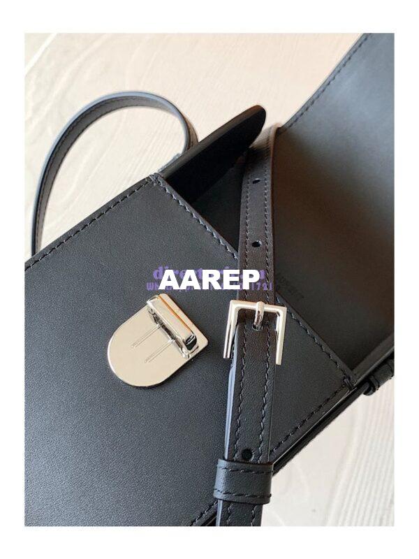 Replica YSL Saint Laurent Tuc Phone Pouch With Strap In Supple Calfskin 6677182 Black 9