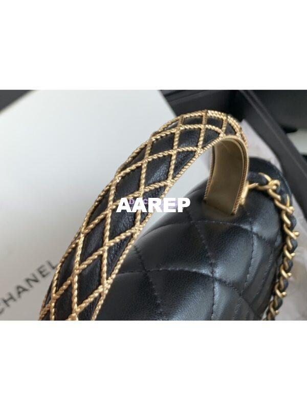 Replica Chanel Top Handle Wallet With Chain Lambskin AP3381 Black 6