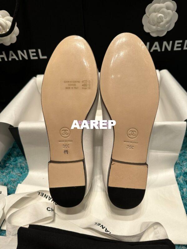 Replica Chanel Classic Lambskin Cap Toe Ballerinas G02819 White Black 8