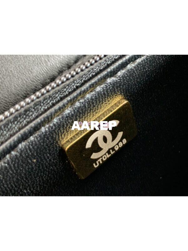 Replica Chanel Top Handle Wallet With Chain Lambskin AP3381 Black 11