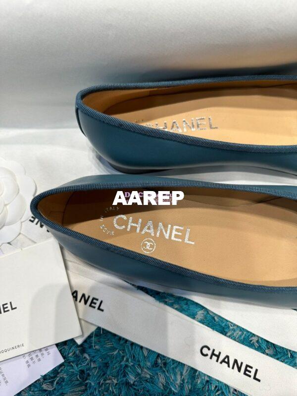 Replica Chanel Classic Lambskin Cap Toe Ballerinas G02819 Bleu Navy 8